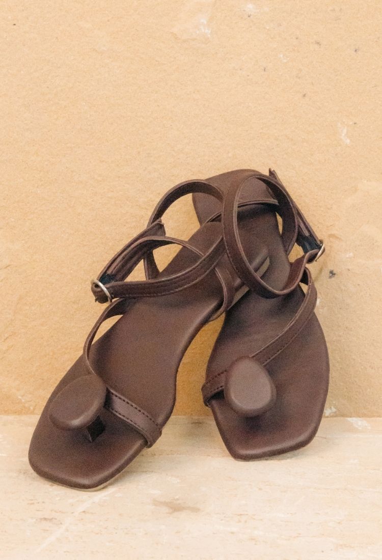 Chocolate Nobu Buckle Sandal
