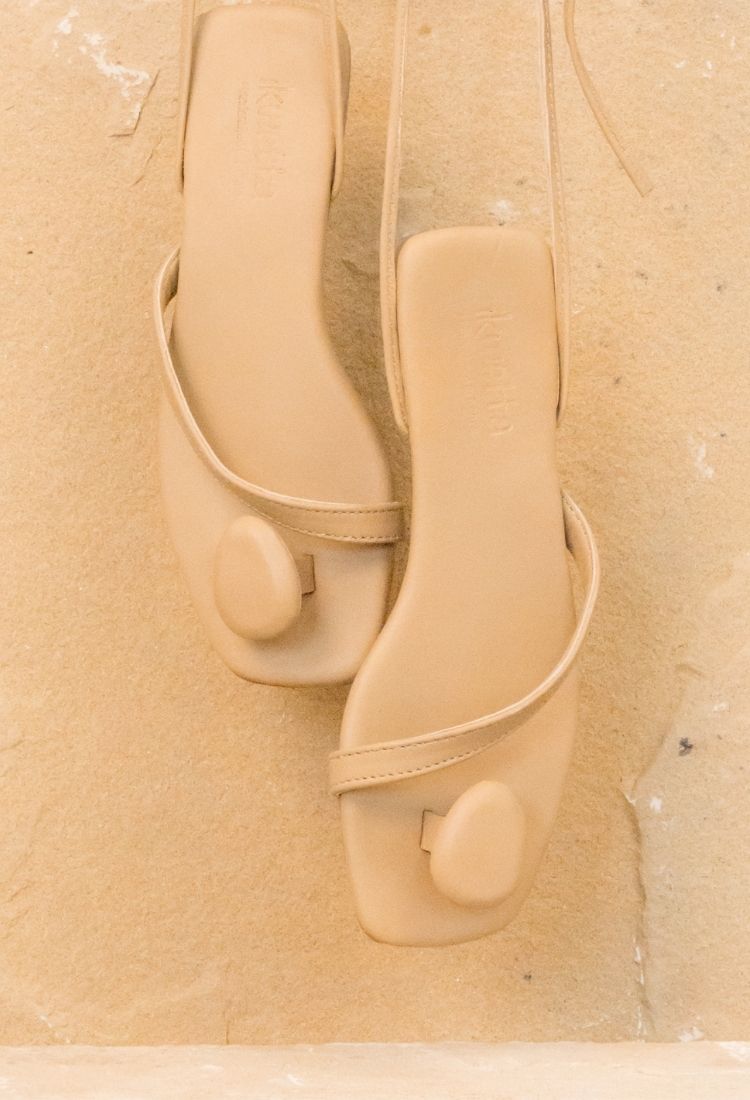 Beige Noki Strappy Sandals