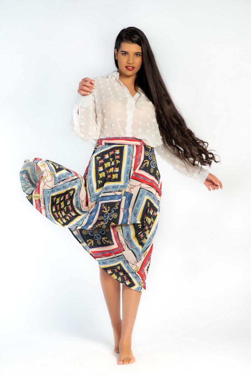 Chain print skirt