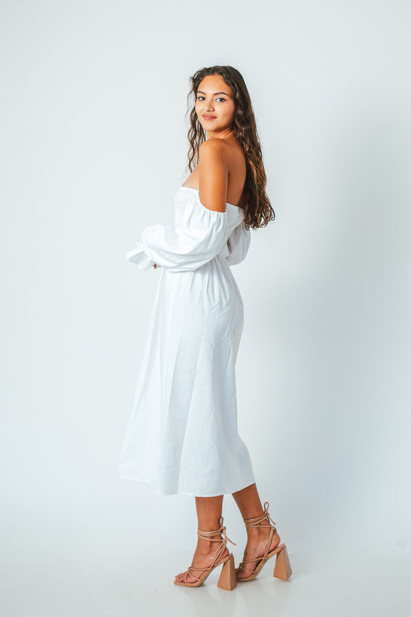 White Shela Midi Dress