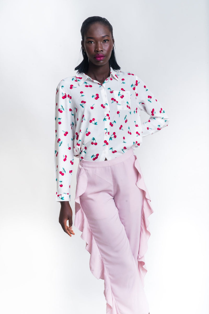 Cherry print blouse
